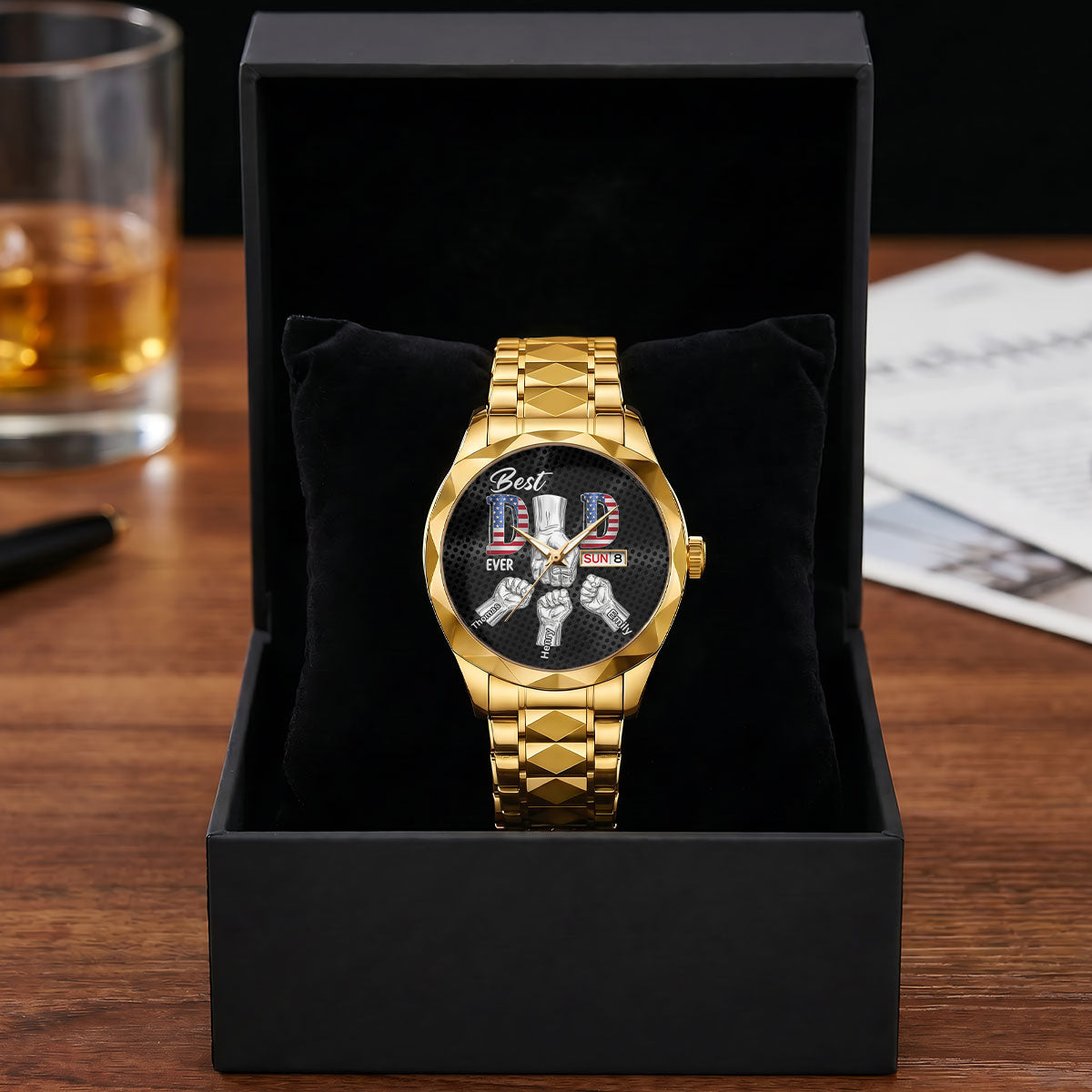 Best Dad Ever - Personalized Men's Wrist Watch