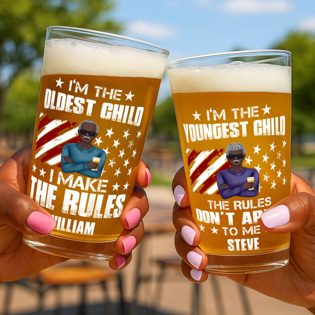 Who Makes The Rules - Personalized Beer Glass
