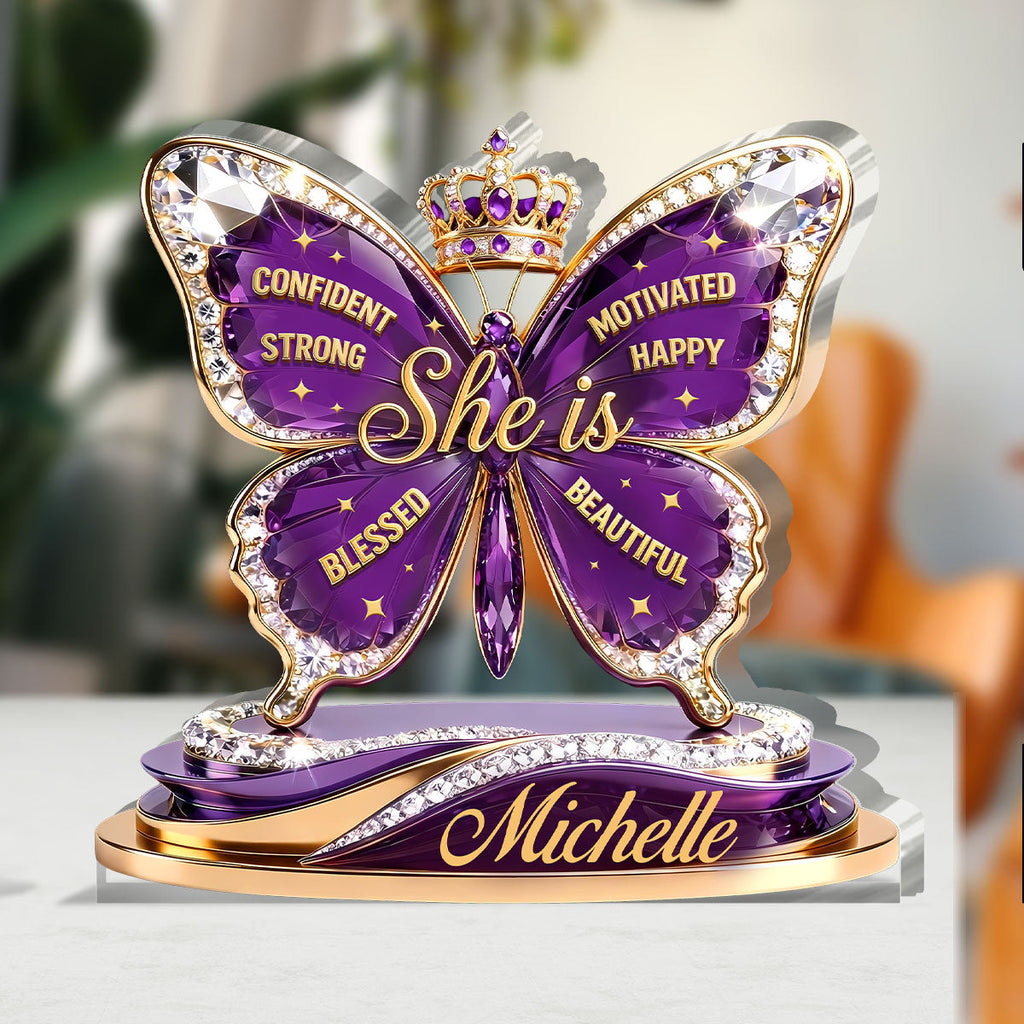 She Is Strength And Grace - Personalized Custom Shaped Acrylic Plaque