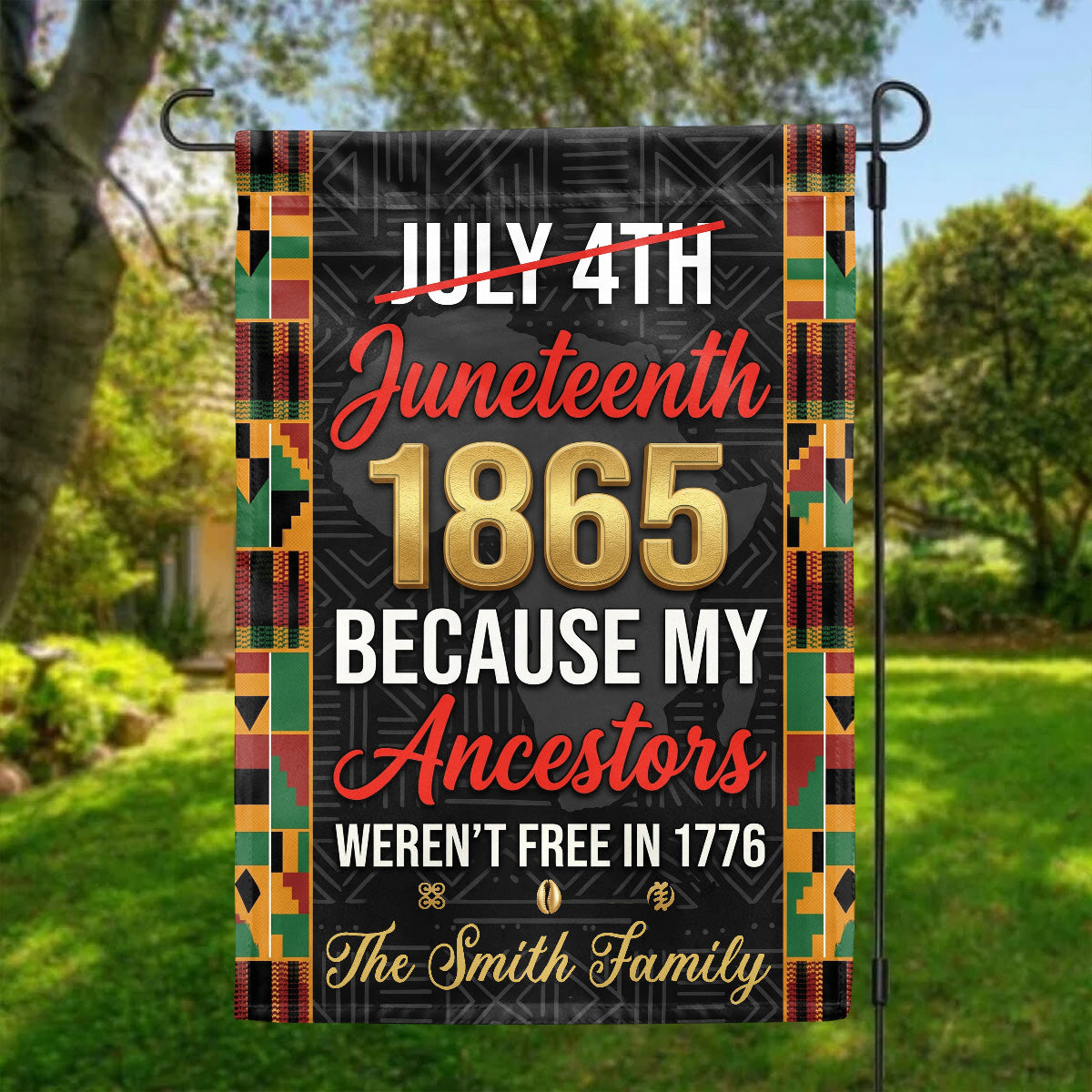 Juneteeth 1865 Black Empowerment  - Personalized Garden Flag