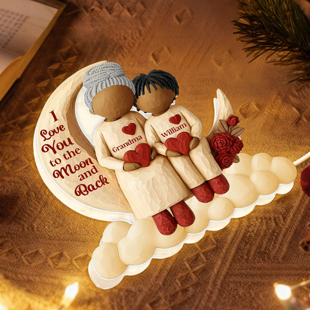 I Love You To The Moon And Back - Personalized Light Box