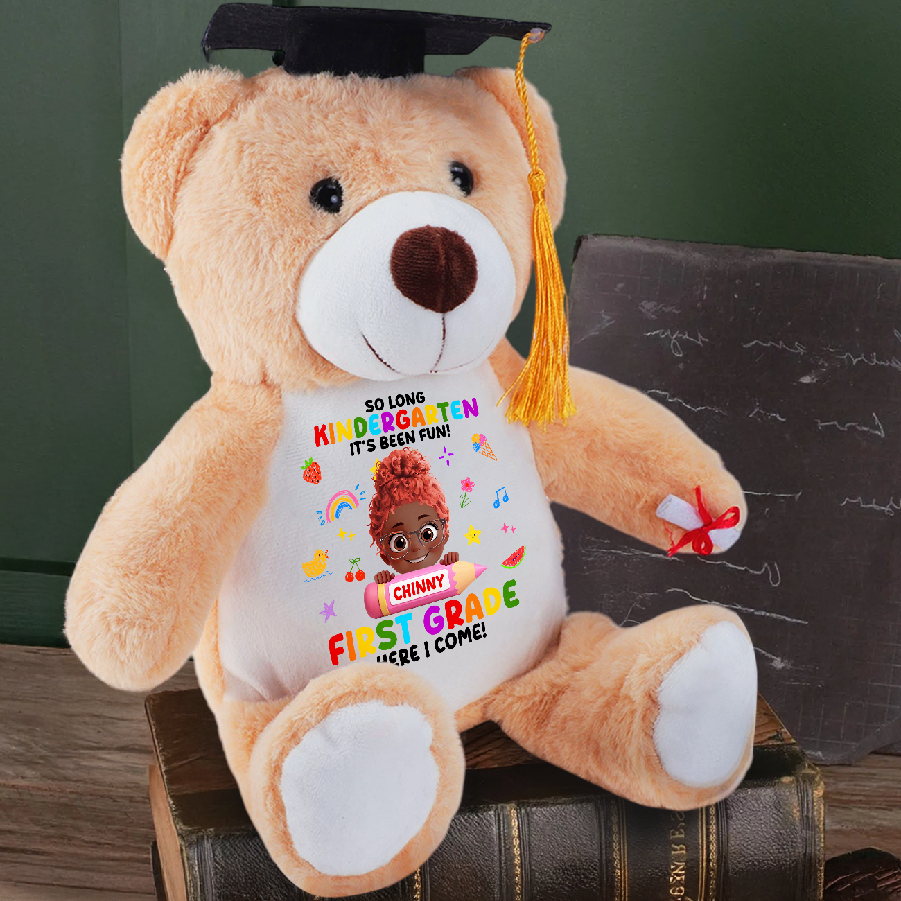 So Long Kindergarten It's Been Fun - Personalized Graduation Teddy Bear