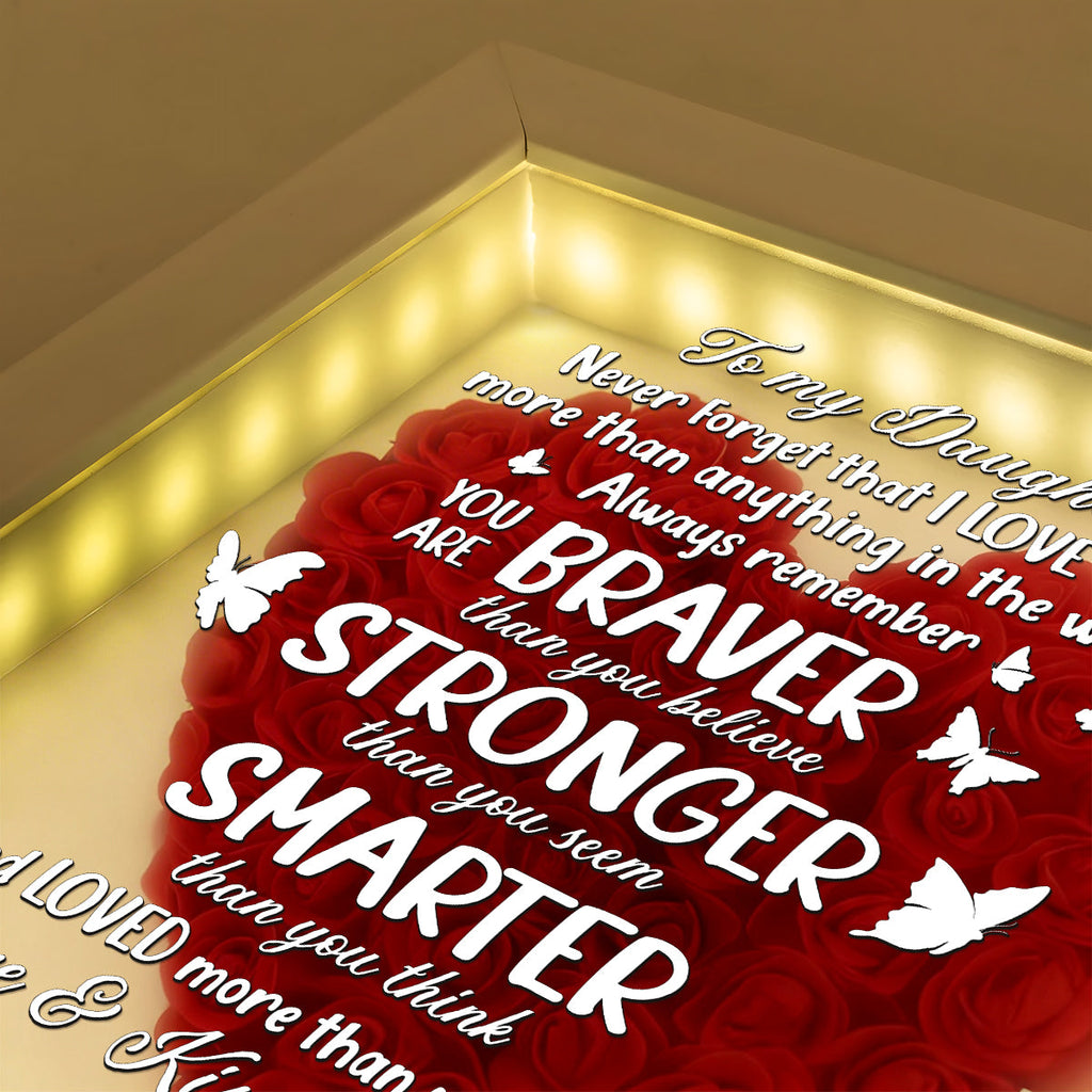 Never Forget That I Love You - Personalized Heart Flower Shadow Box