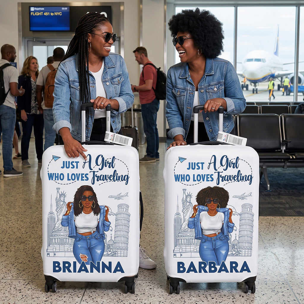 Just A Girl Who Loves Traveling - Personalized Luggage Cover