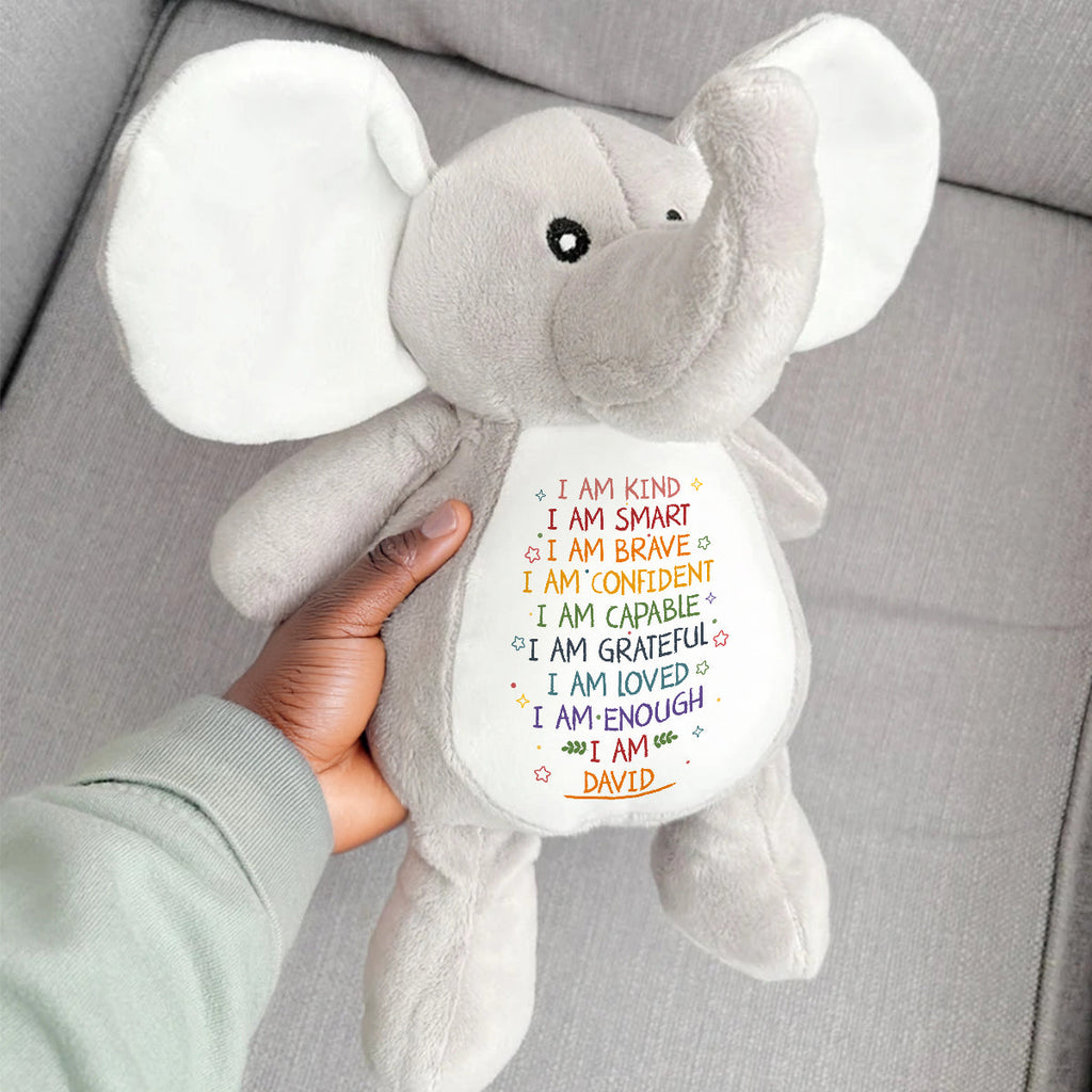 I Am - Personalized Stuffed Elephant