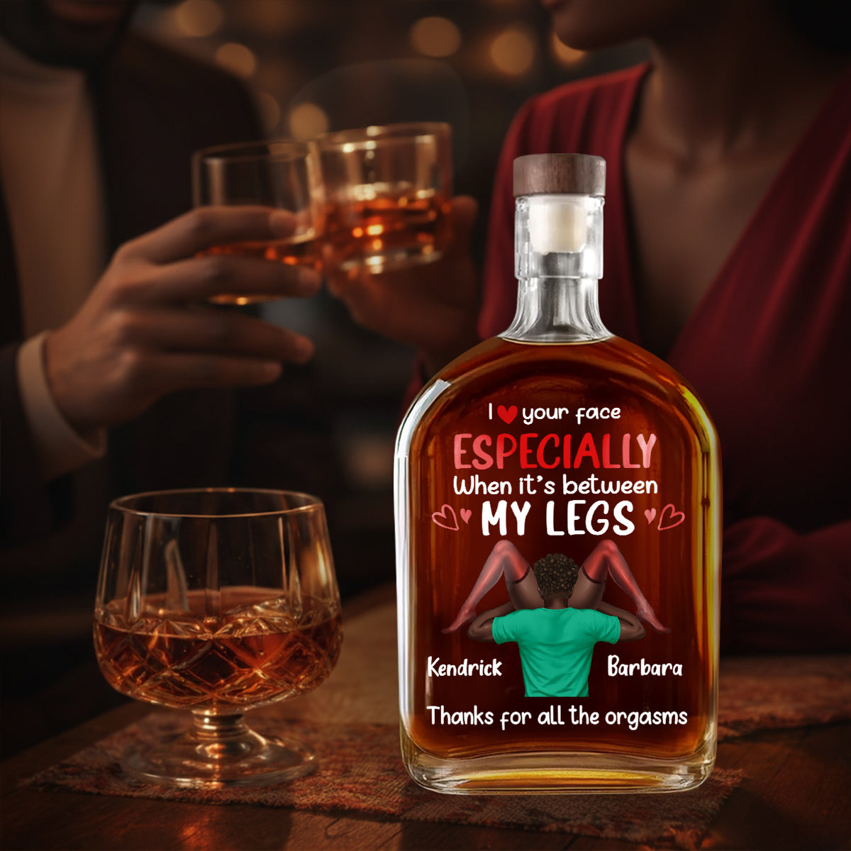 I Love Your Face - Personalized Whiskey Bottle