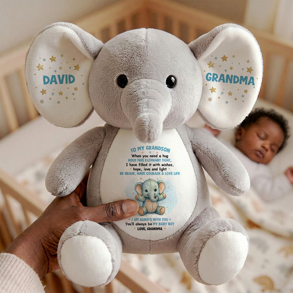 Be Brave, Have Courage & Love Life - Personalized Stuffed Elephant