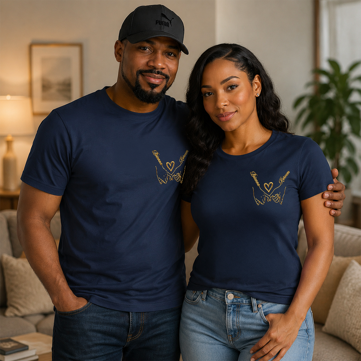 Custom Photo Comic Sketch Annoying Each Other - Personalized T-shirt With Front Back Design