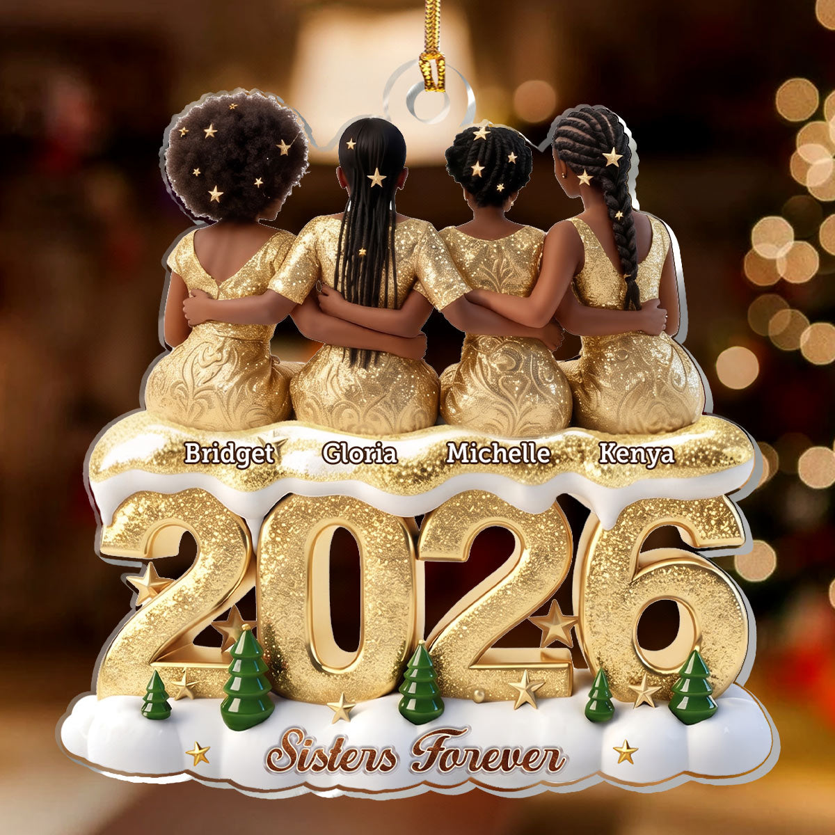 Sisters And Besties Forever - Personalized 1-Layer Acrylic Ornament