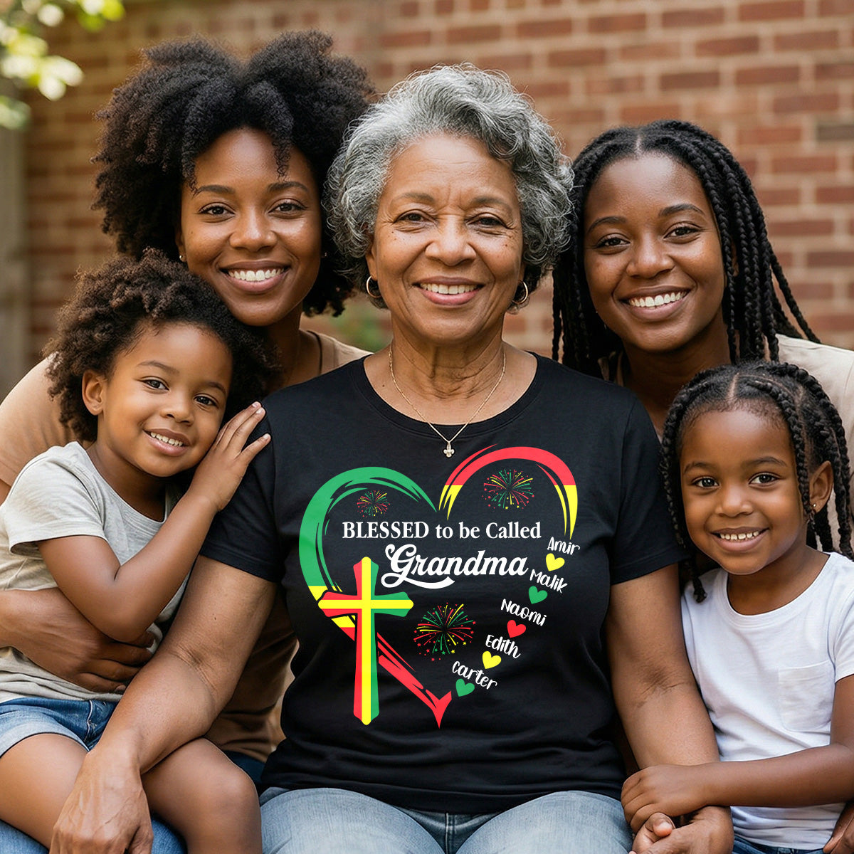 Blessed To Be Called Grandma - Personalized 2D Unisex T-shirt