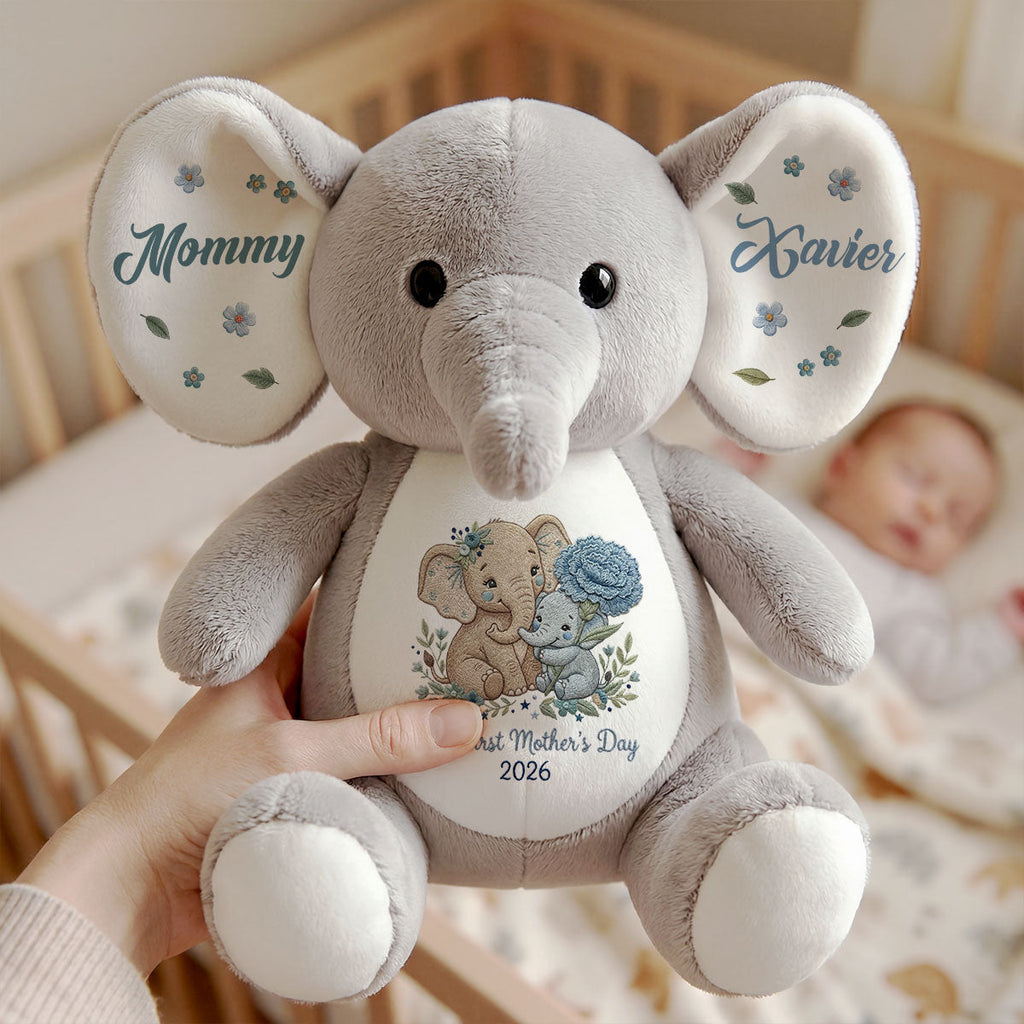 Our First Mother's Day - Personalized Stuffed Elephant