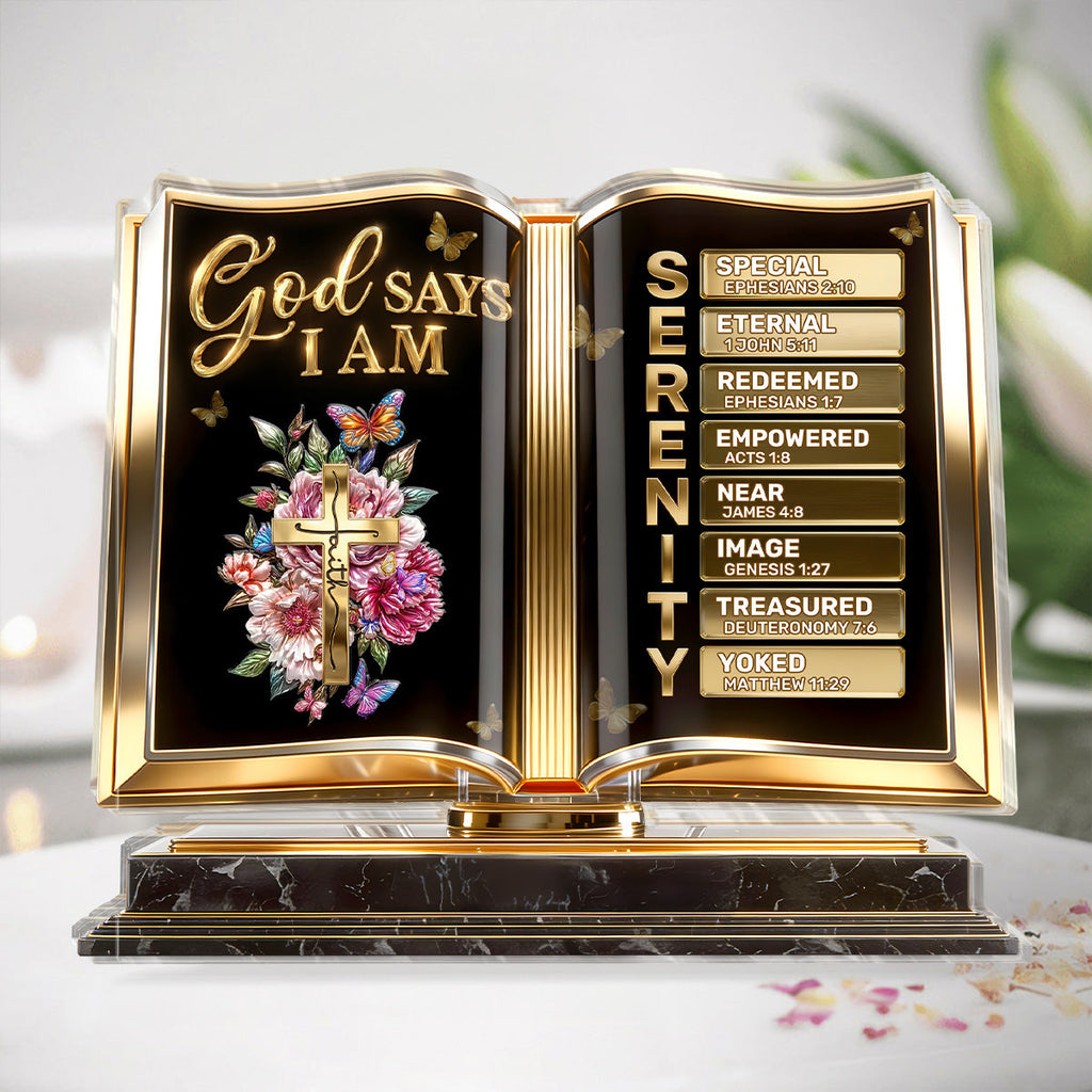 God Says I Am - Personalized Custom Shaped Acrylic Plaque