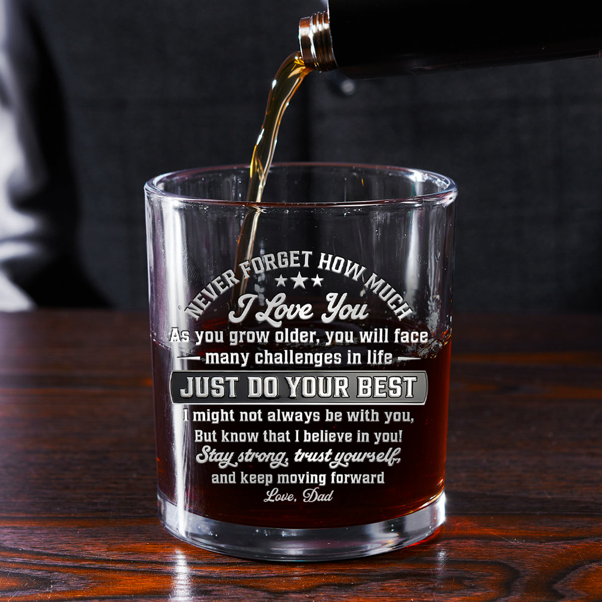 To My Son I Believe In You - Personalized Round Whiskey Glass