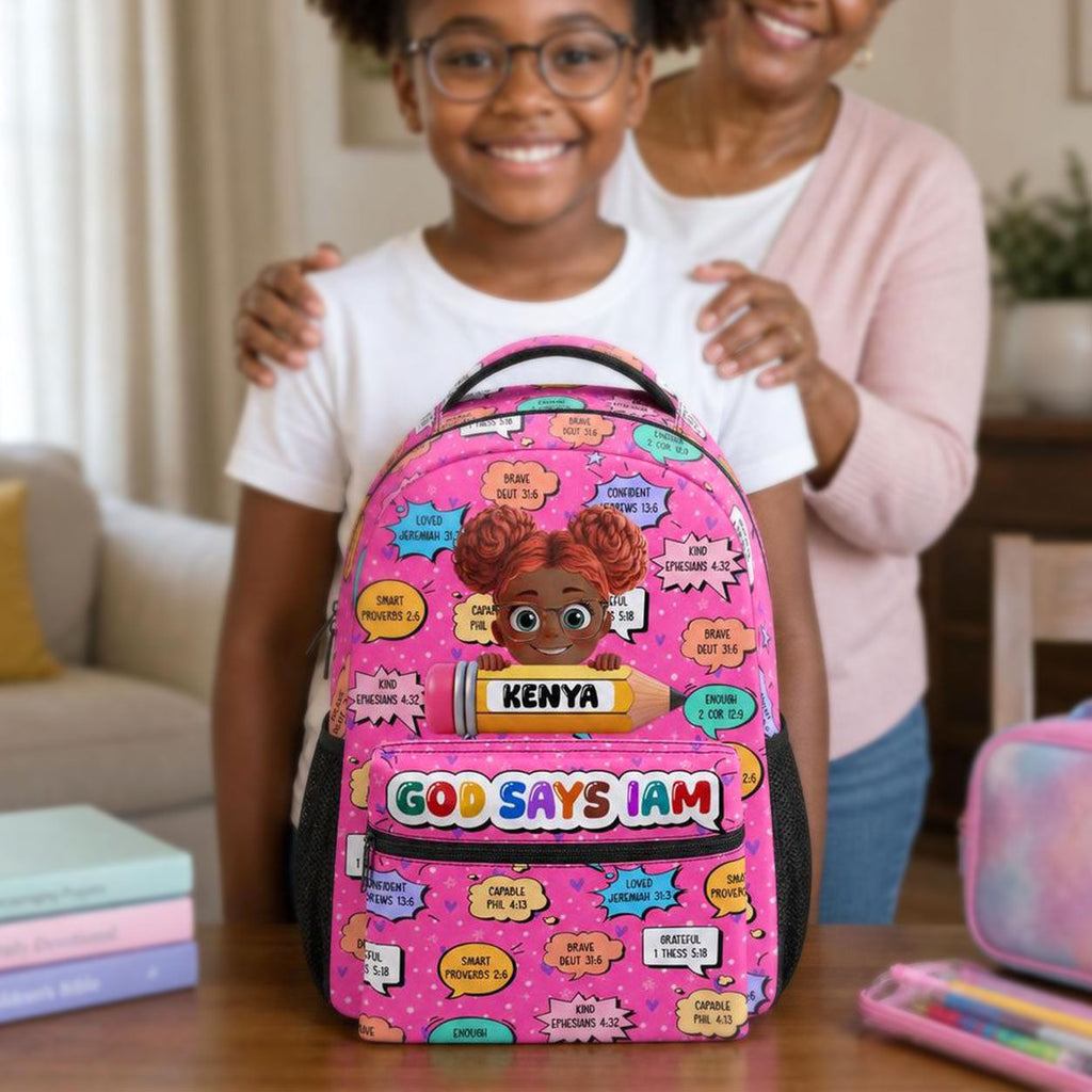 God Says I Am - Personalized Backpack