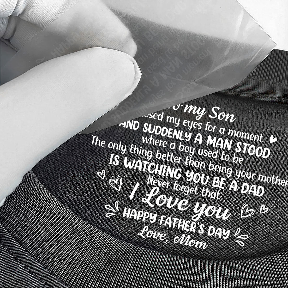 Never Forget That I Love You - Personalized Shirt With Design Inner Neck