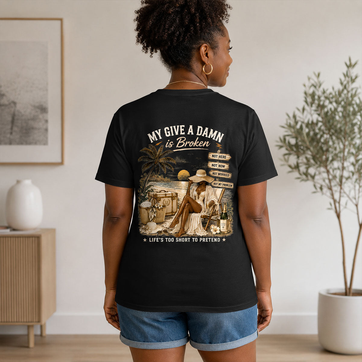 To Old To Care Club Life's Too Short - Personalized T-shirt With Front Back Design
