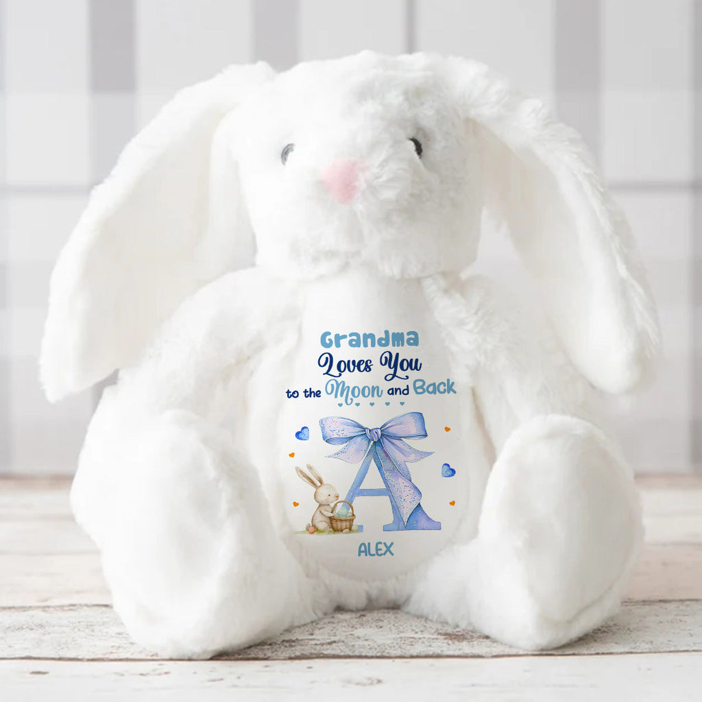 Grandma Loves You To The Moon And Back - Personalized Stuffed Bunny