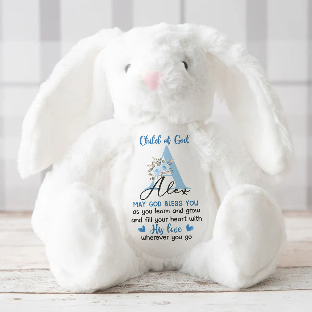 May God Bless You - Personalized Stuffed Bunny
