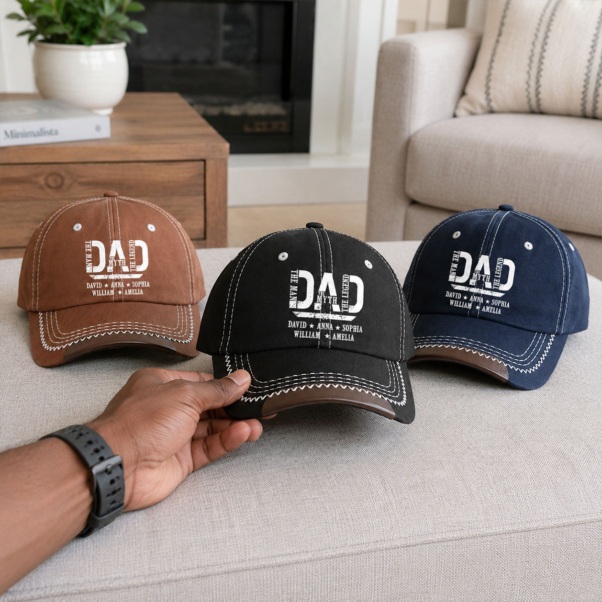 Dad The Man The Myth The Legend - Personalized Vintage Soft Baseball Cap