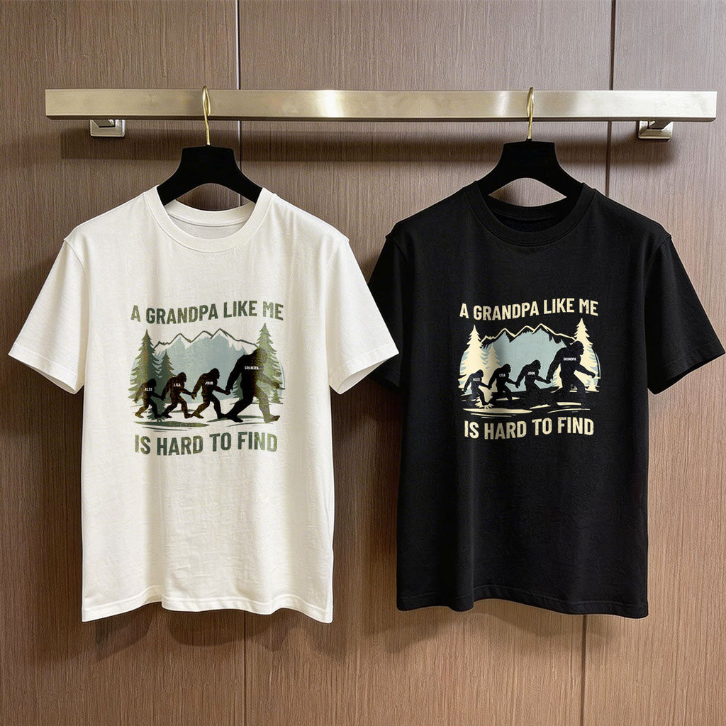 Funny Bigfoot For Dad, Grandpa - Personalized 2D Unisex T-shirt