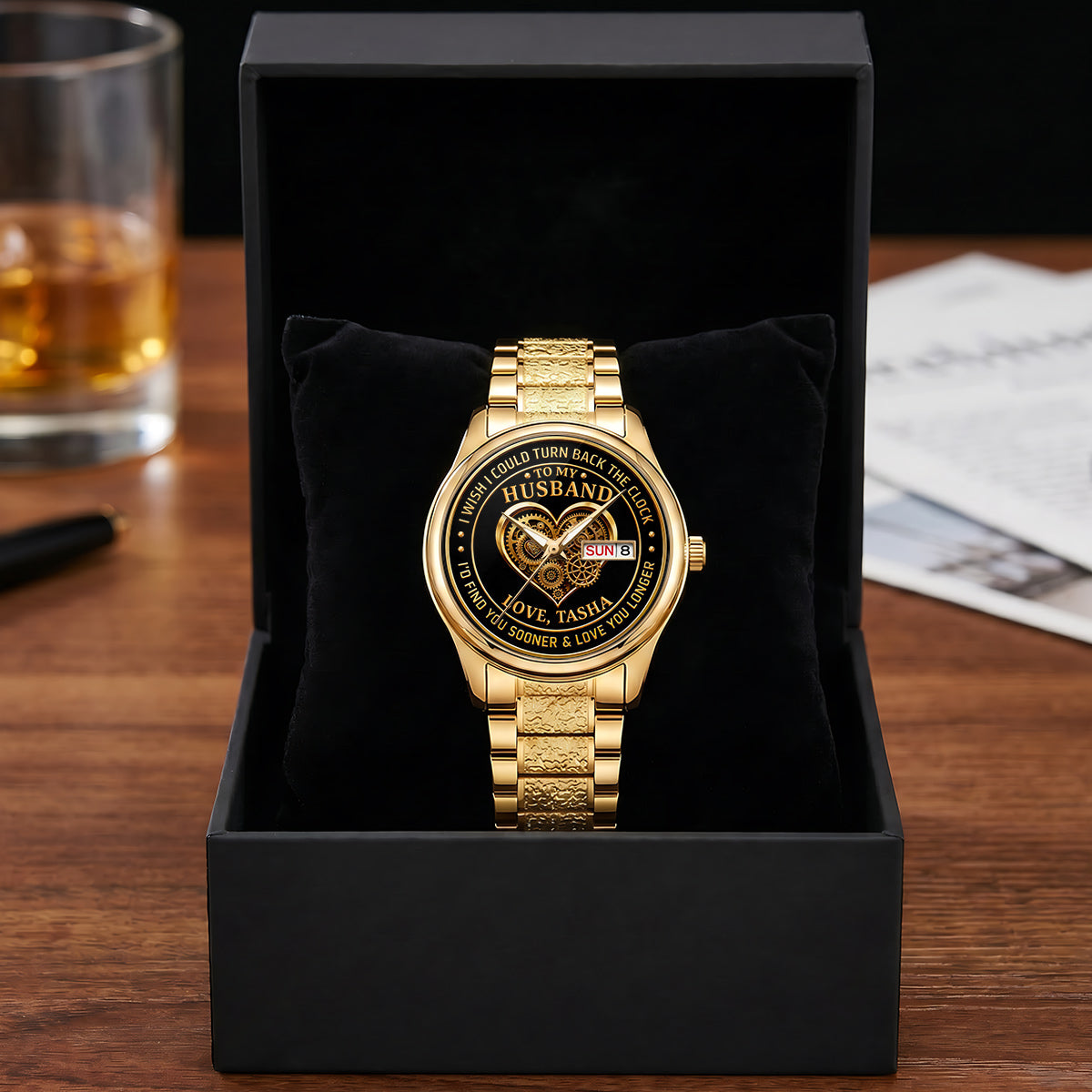 I Wish I Could Turn Back The Clock - Personalized Men's Wrist Watch