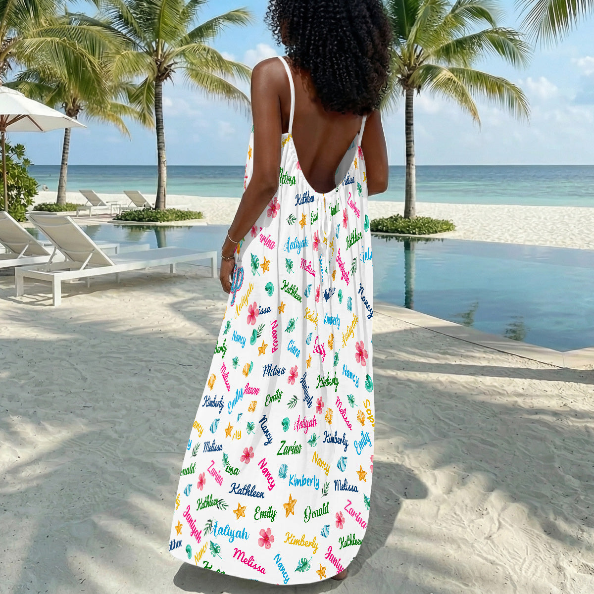 Oh Ship It's A Girls Trip - Personalized Backless Cami Maxi Dress