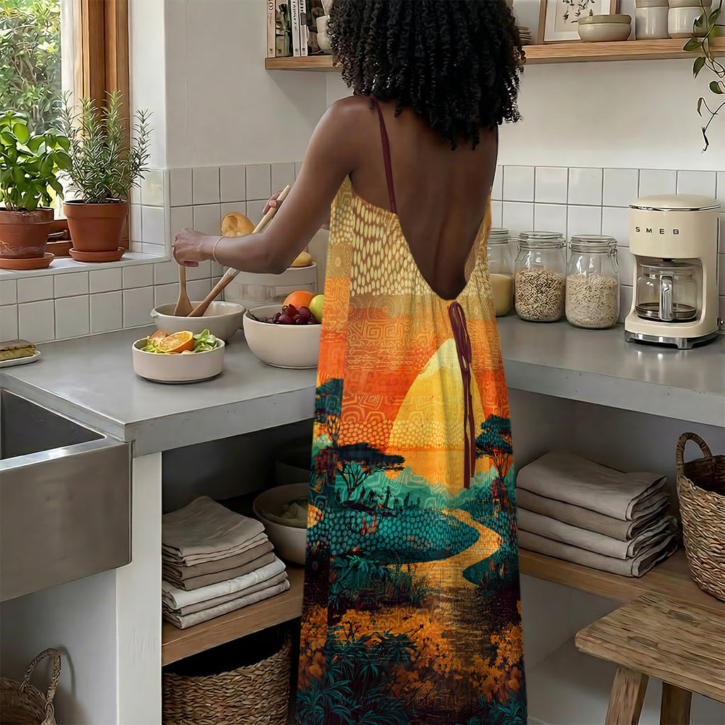 Heritage - Personalized Backless Cami Maxi Dress