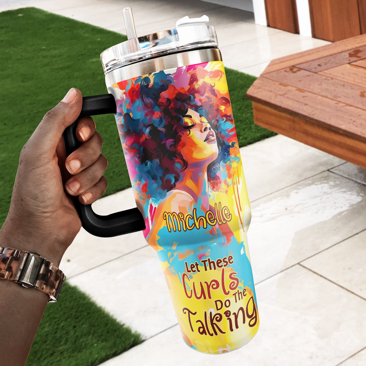 Let These Curls Do The Talking - Personalized Stainless Steel Tumbler