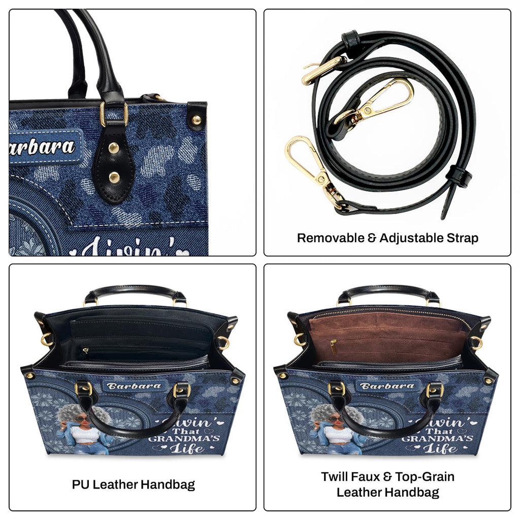 Livin' That Grandma's Life - Personalized Leather Handbag