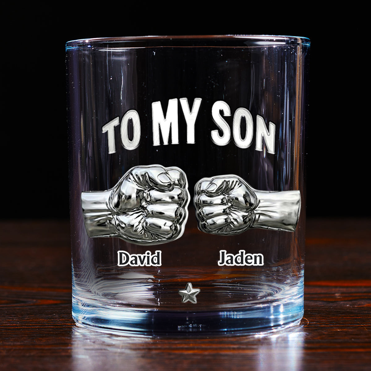 To My Son I Believe In You - Personalized Round Whiskey Glass
