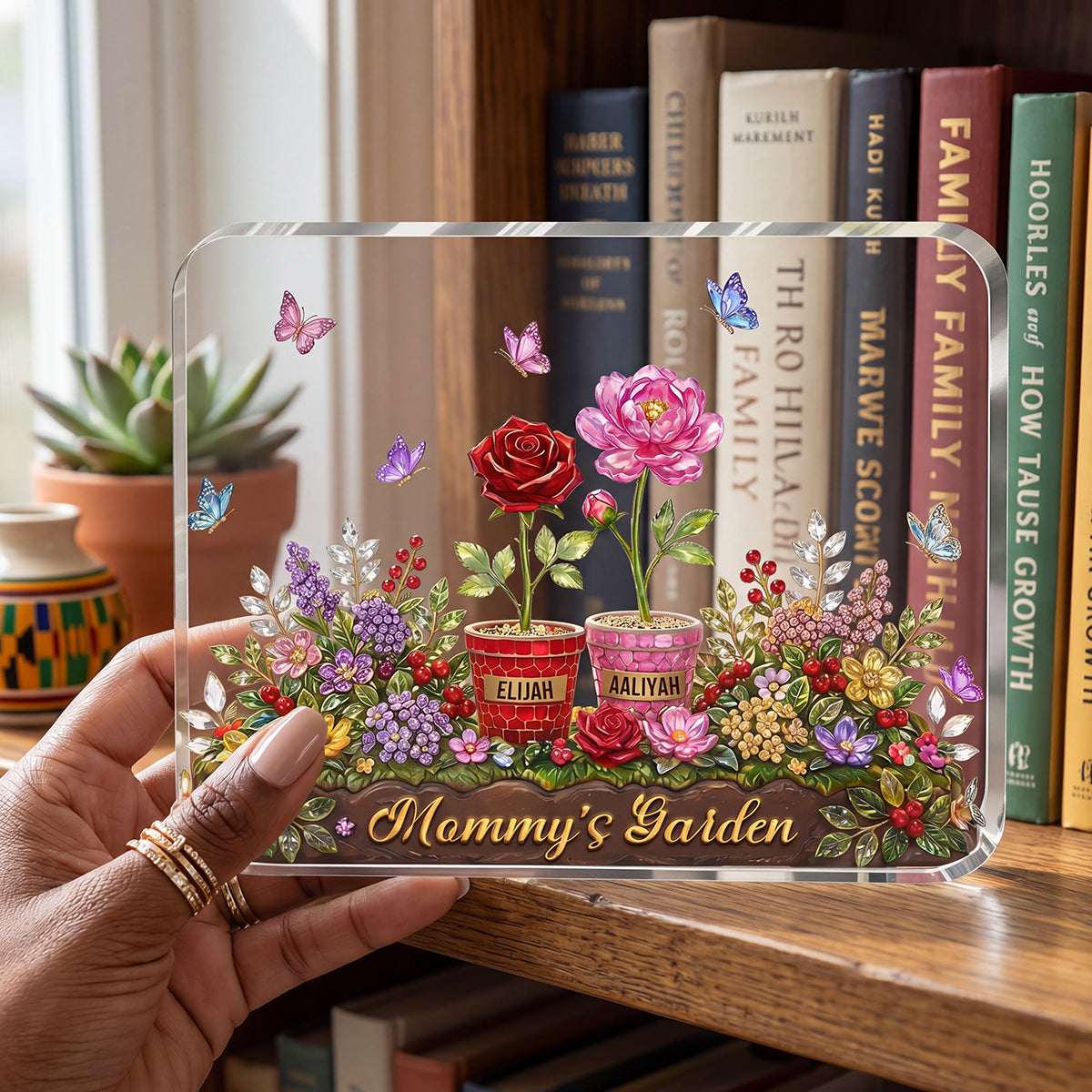 Mom's Garden - Personalized Custom Shaped Acrylic Plaque