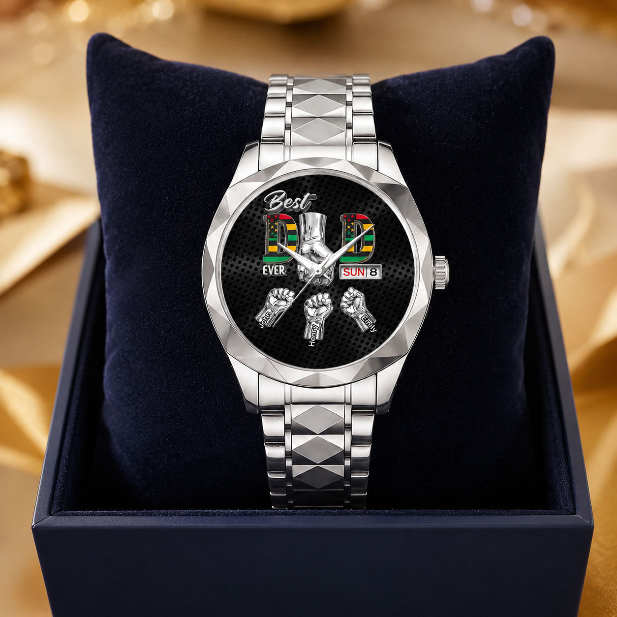 Best Dad Ever - Personalized Men's Wrist Watch
