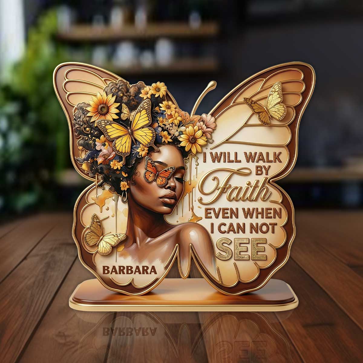 I Will Walk By Faith Even When I Cannot See - Personalized Custom Shaped Acrylic Plaque