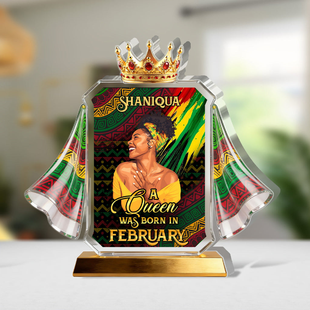 A Beautiful Black Queen - Personalized Custom Shaped Acrylic Plaque