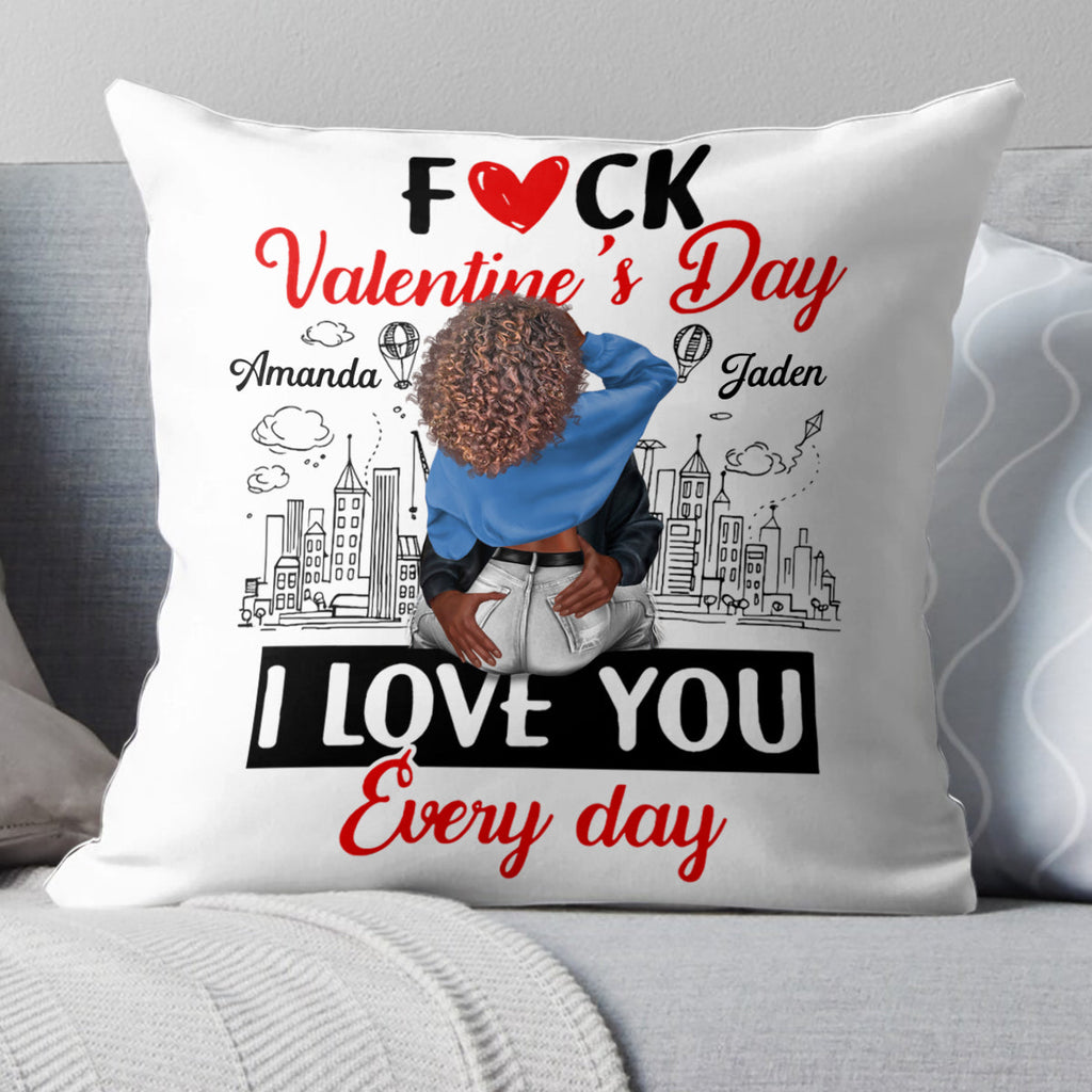 I Love You Every Day - Personalized Crystal Velvet Pillow
