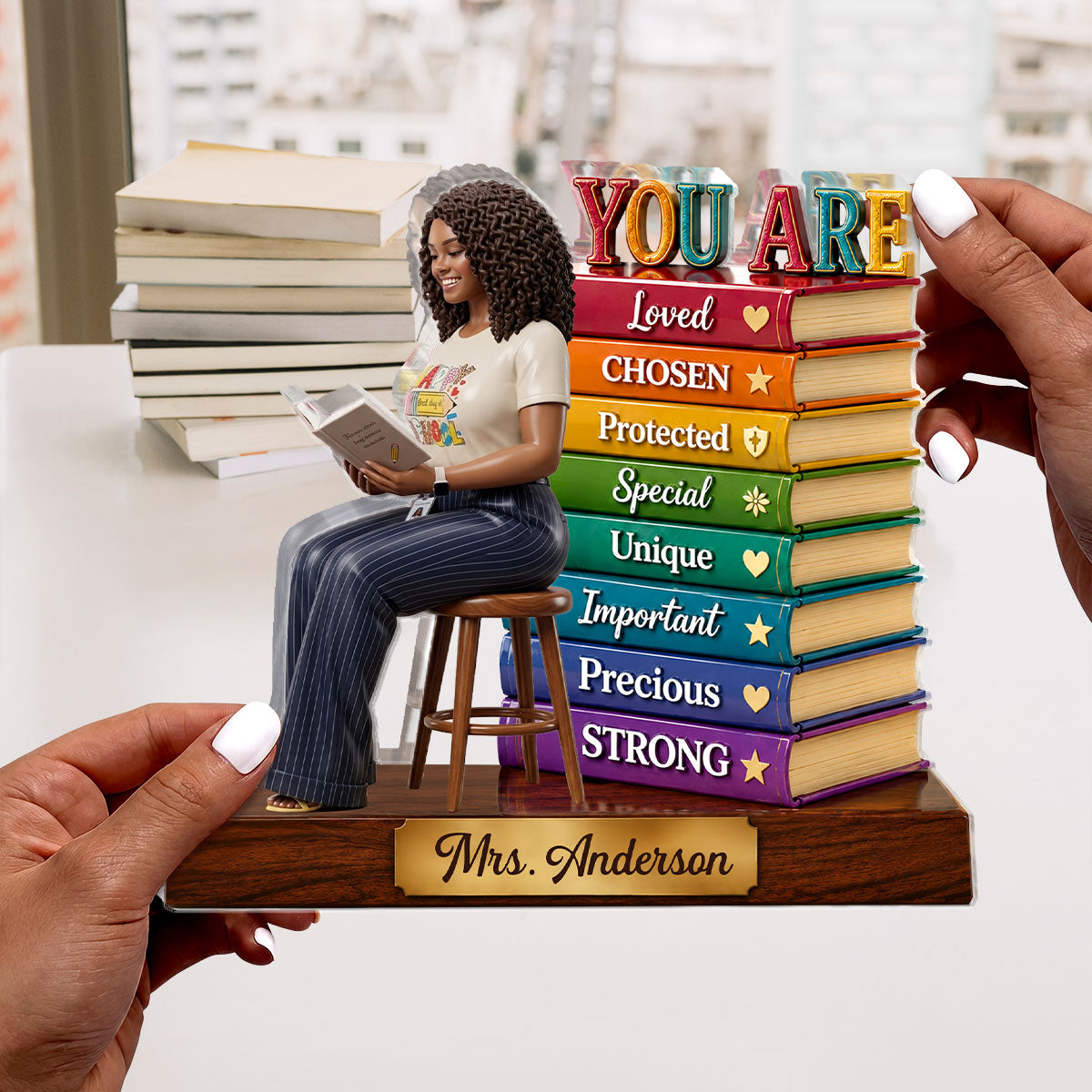 You Are Loved Teacher Appreciation Gift - Personalized Custom Shaped Acrylic Plaque