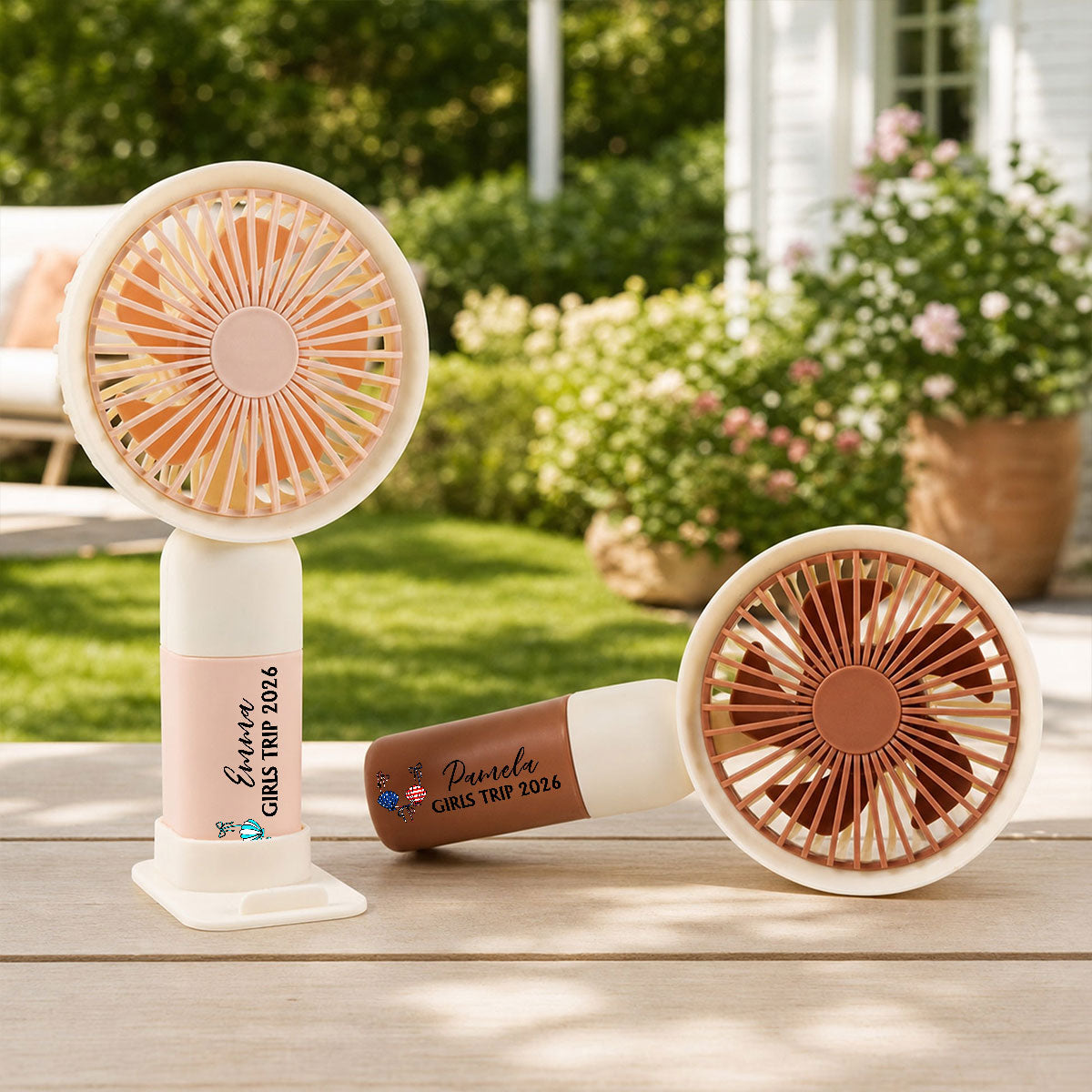 Summer Bikini, Girls Trip - Personalized Combo Handheld Fan