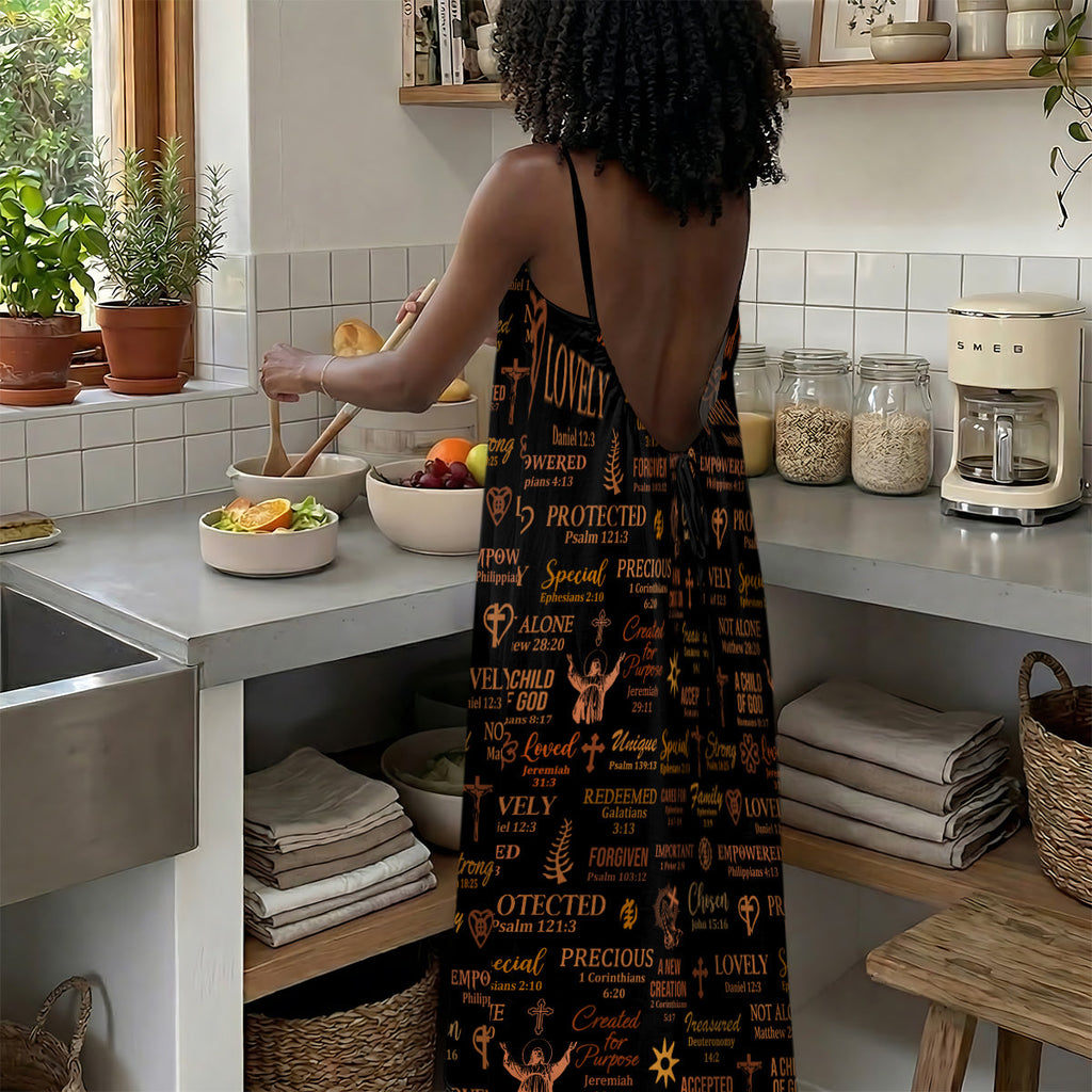 God Says I Am - Personalized Backless Cami Maxi Dress