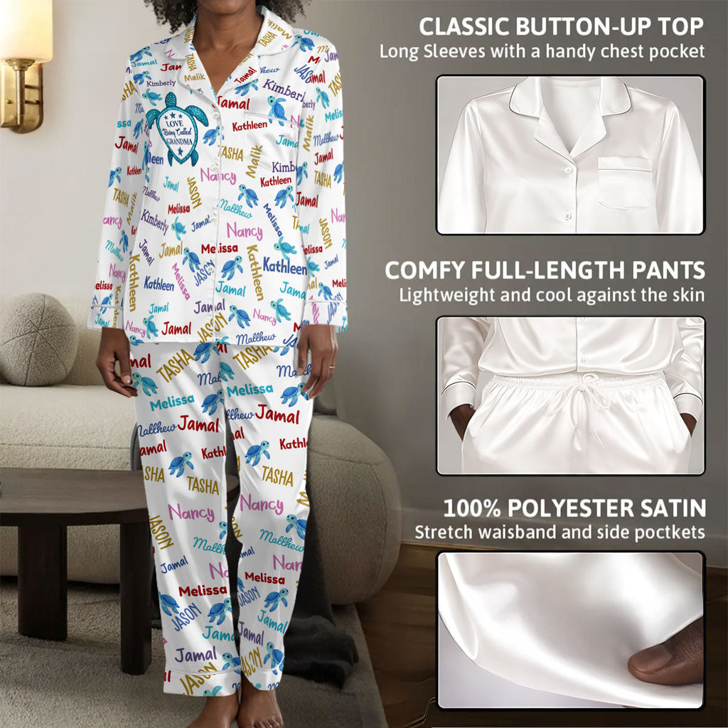 Grandma Turtle - Personalized Satin PJM Set