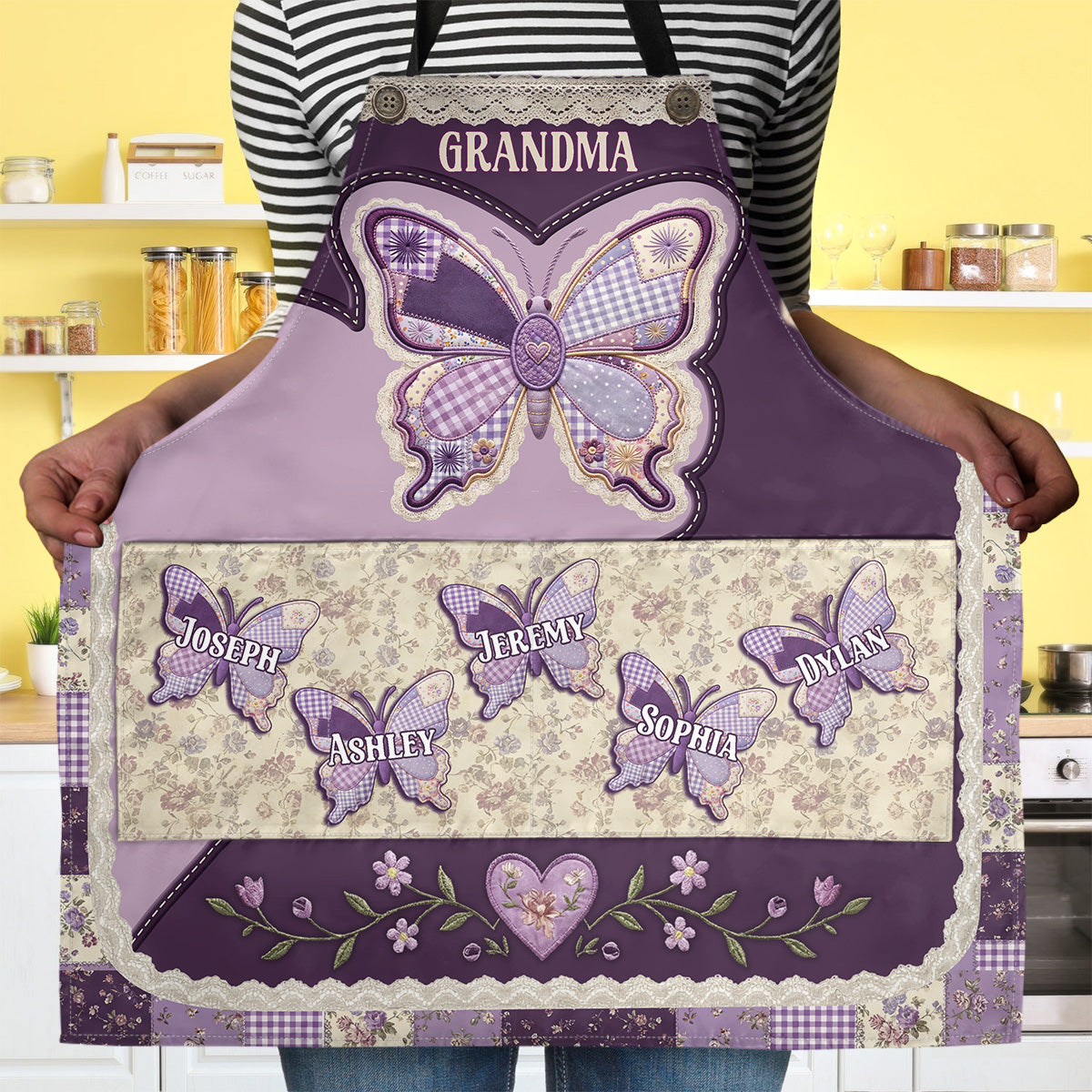 Grandma's Kisses - Personalized Apron With Pocket
