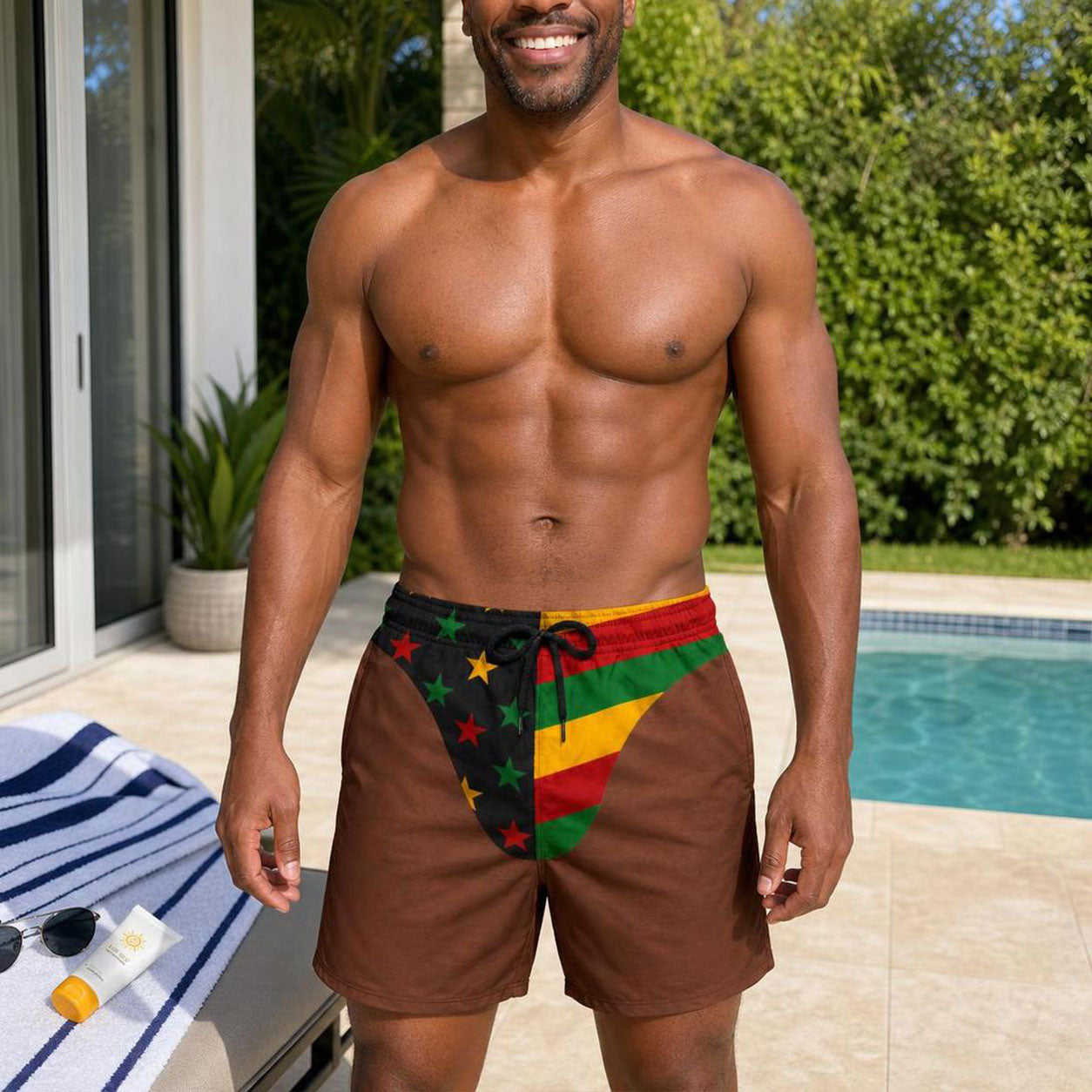 Freedom And Chill Summer Vacation And Travel Gifts For Men - Personalized Beach Shorts