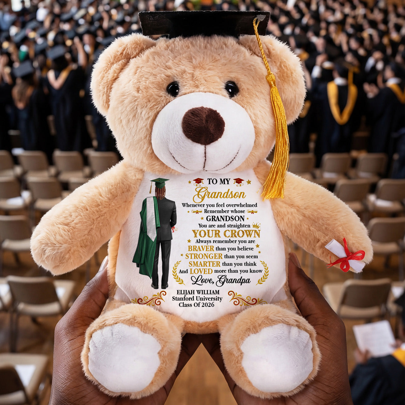 Whenever You Feel Overwhelmed - Personalized Graduation Teddy Bear