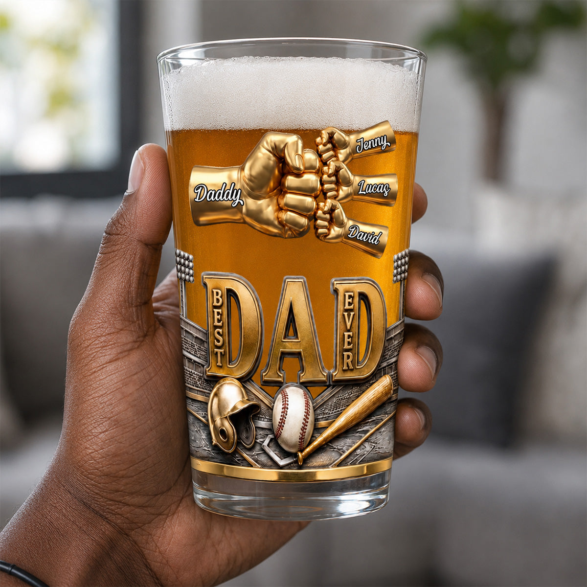 Best Legend Dad Ever - Personalized Beer Glass