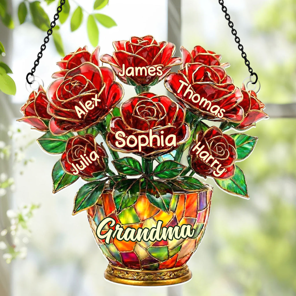 Grandma’s Roses Of Love - Personalized Acrylic Suncatcher