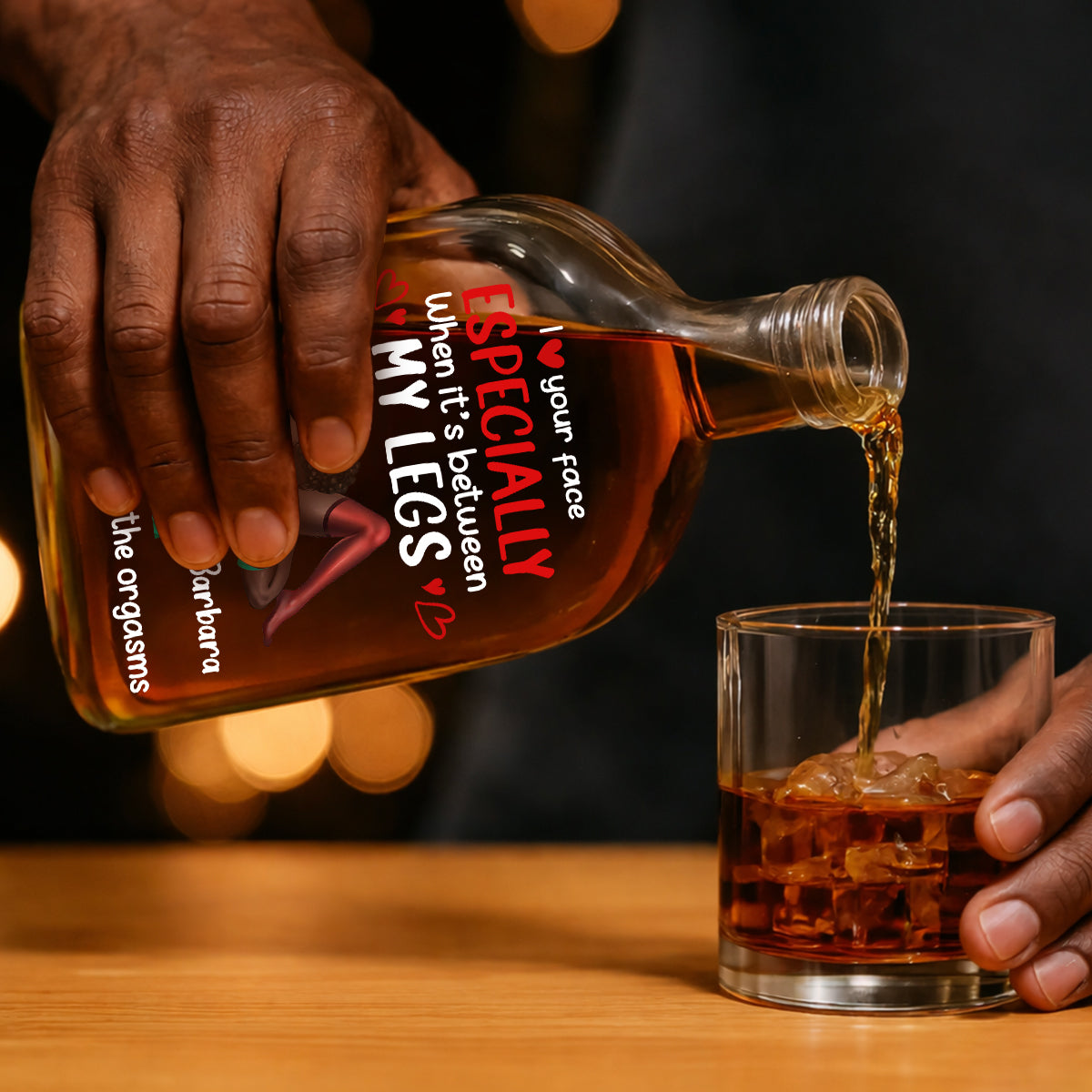 I Love Your Face - Personalized Whiskey Bottle