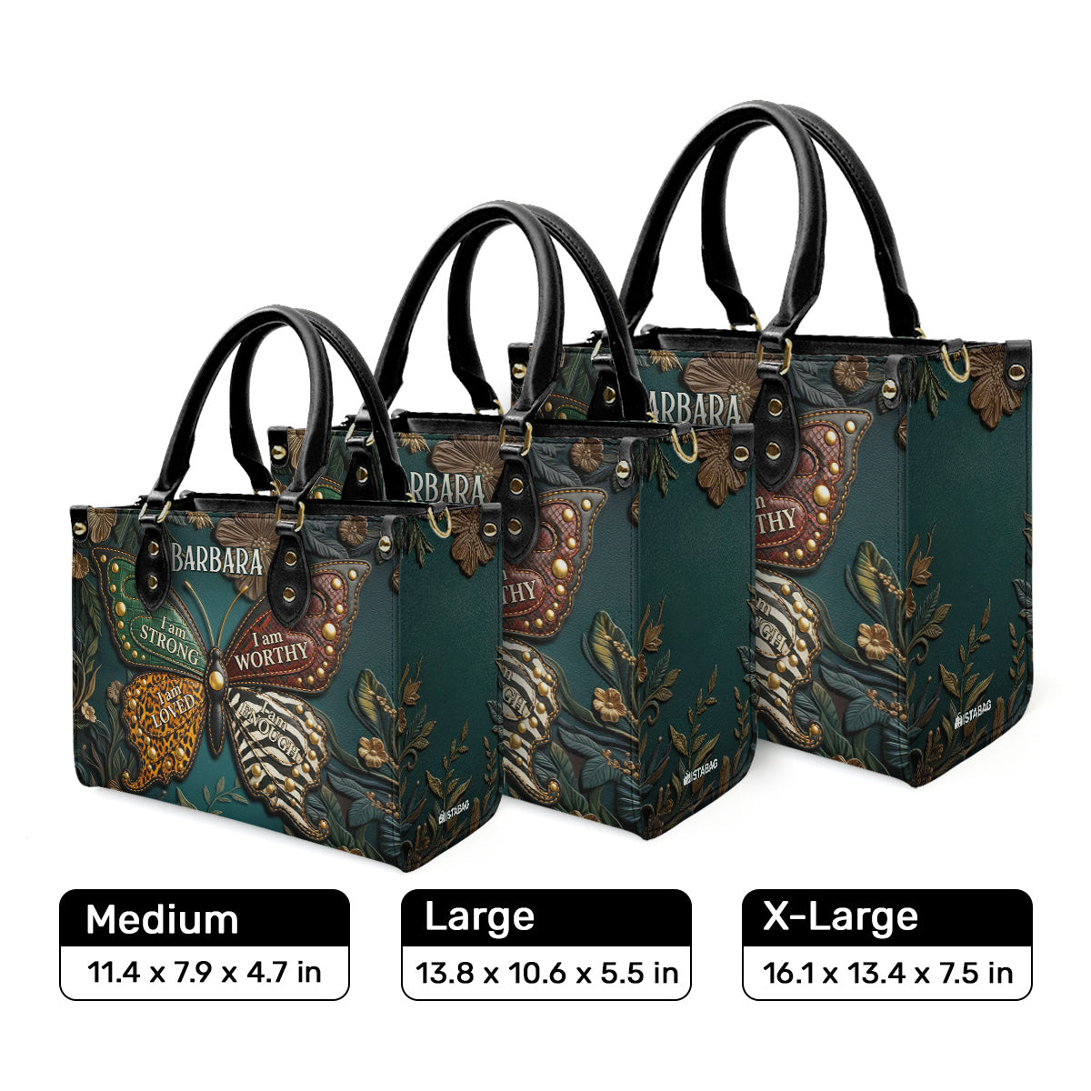 I Am Strong - Personalized Leather Handbag