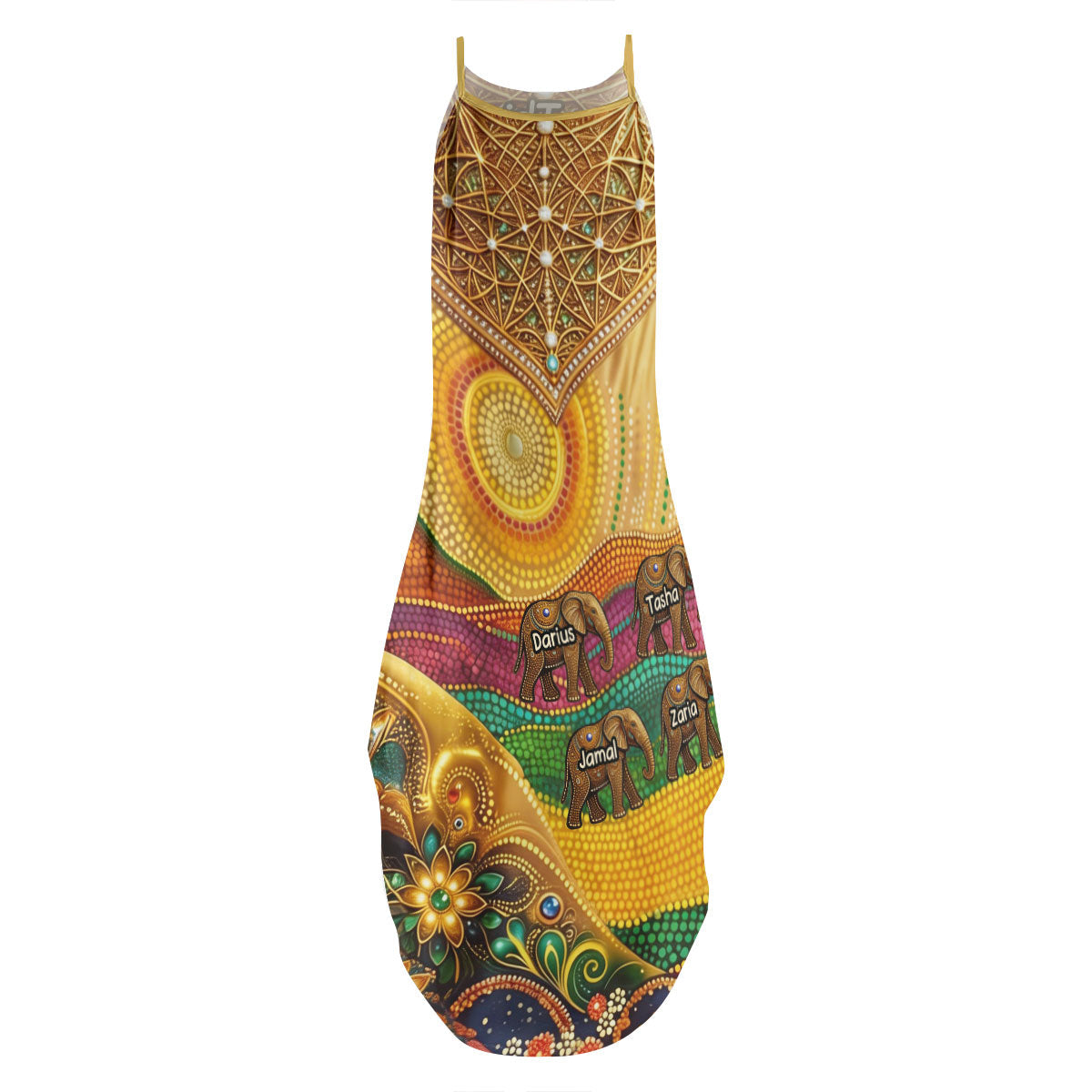 Elephant Mom And Grandma - Personalized Maxi Dress