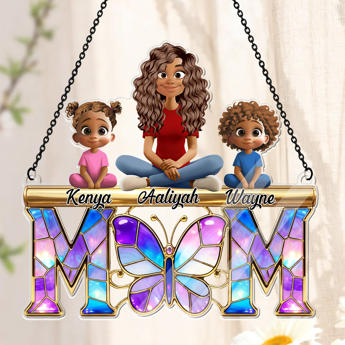Butterfly Mom - Personalized Acrylic Suncatcher