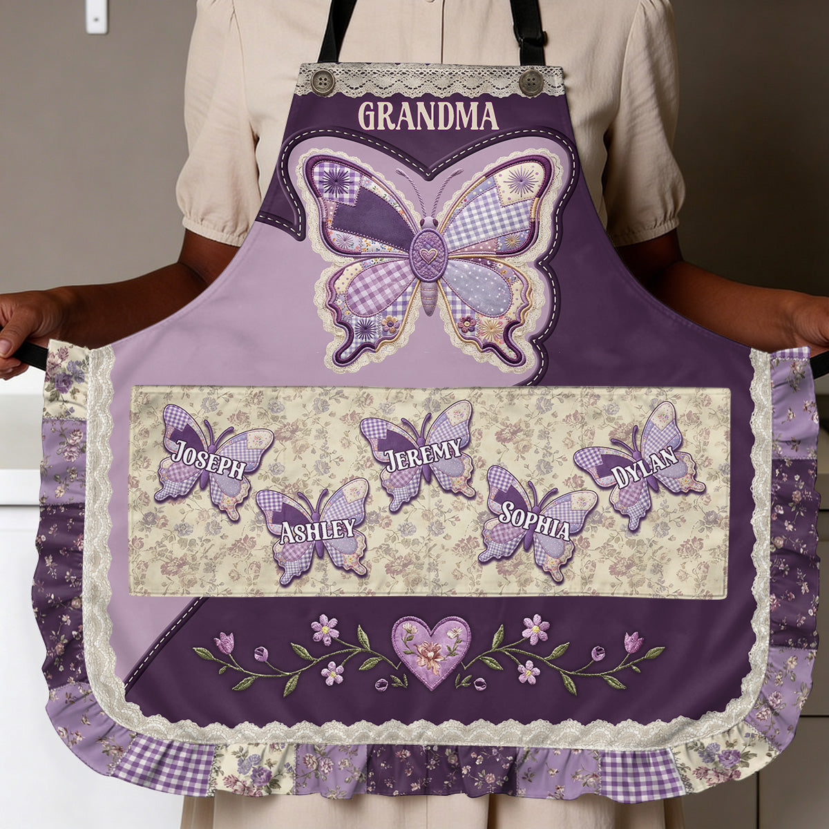 Grandma's Kisses - Personalized Ruffled Apron