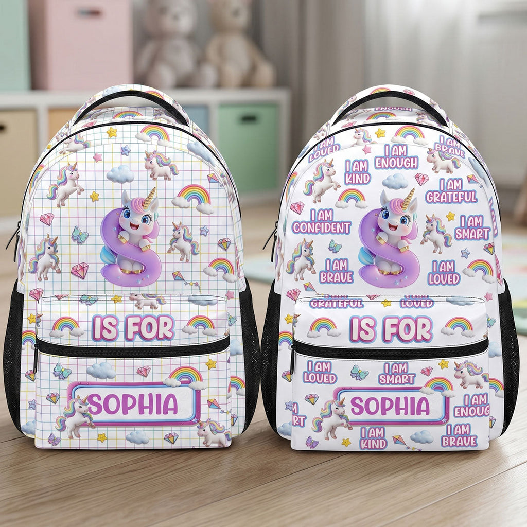 Unicorn Custom Alphabet - Personalized Backpack